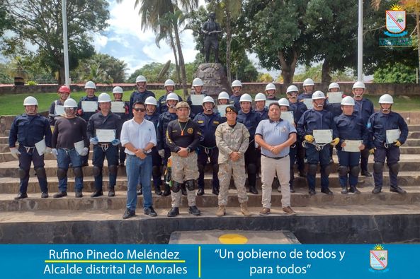 CLAUSURAN CURSO TALLER "GESTIÓN DE RIESGOS Y DESASTRES" DIRIGIDO AL PERSONAL DE SERENAZGO DEL DISTRITO DE MORALES. 